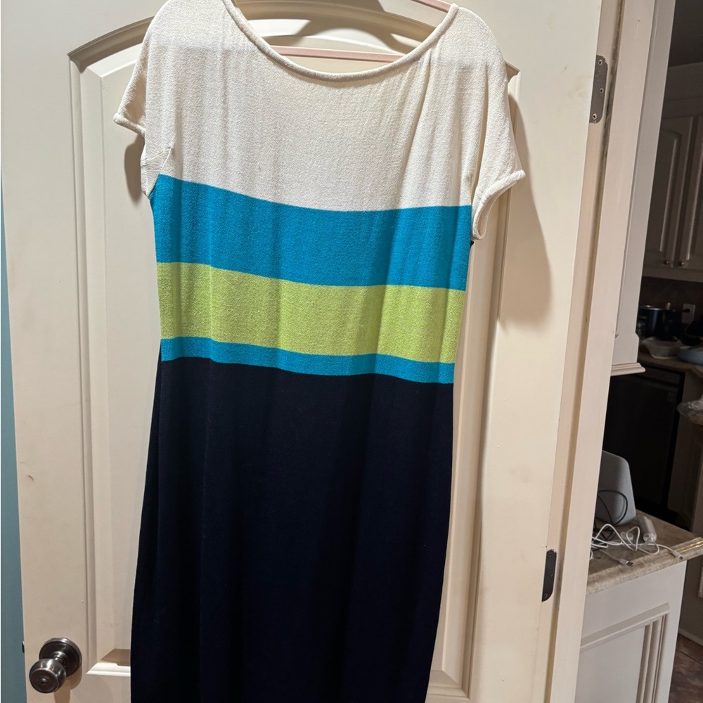 St. John Elegant Cream and Black Dress/Vintage great condition
